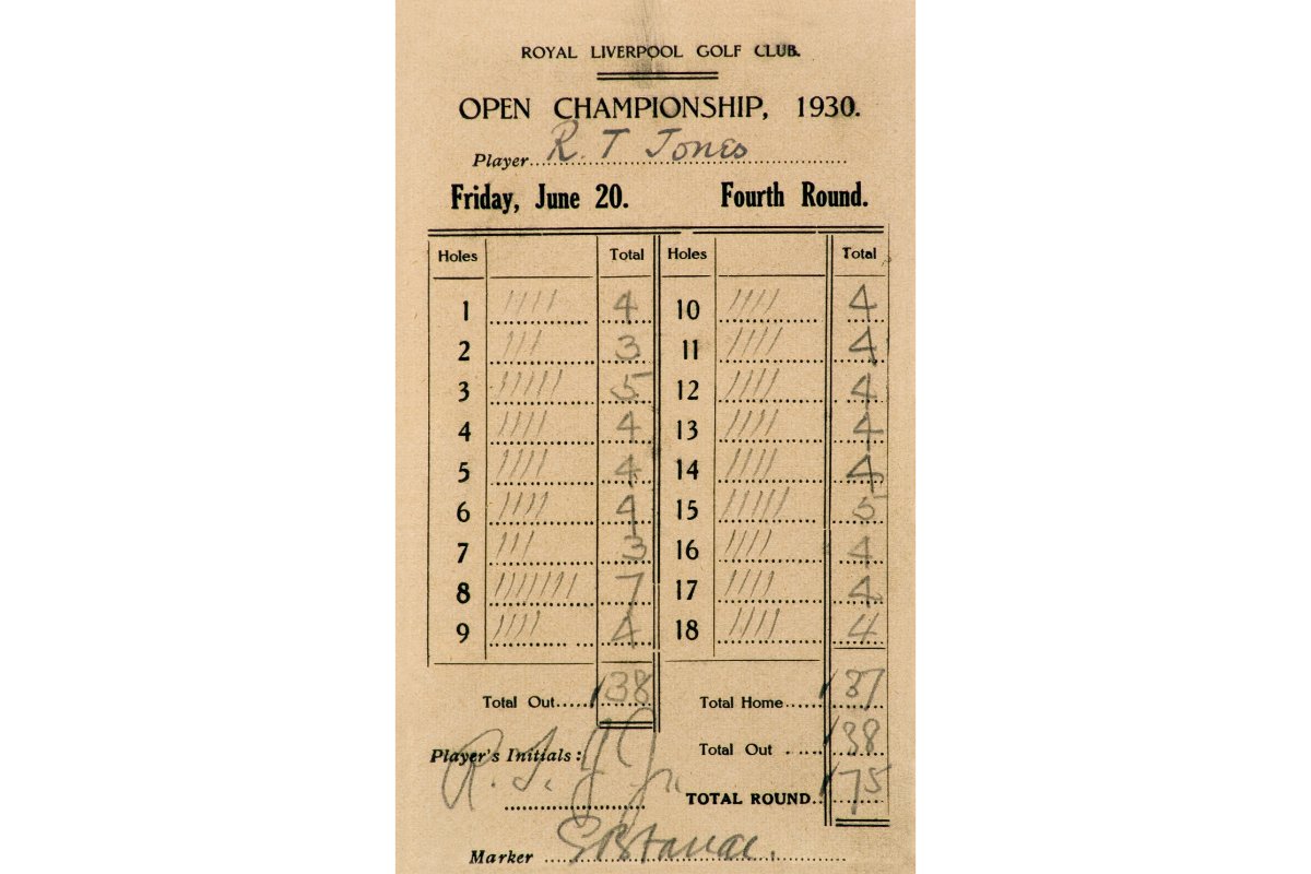Copy from the Royal Liverpool Golf Club -  score card 1930