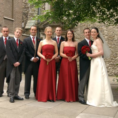 photograph of a wedding party