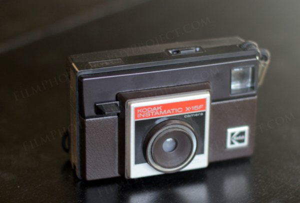 photograph of a kodak instamatic x15F camera